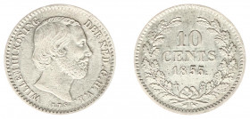 Koninkrijk NL Willem III (1849-1890) - 10 Cent 1855 (Sch. 643) - ZF
