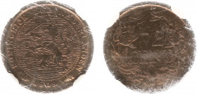 Koninkrijk NL Wilhelmina (1890-1948) - ½ Cent 1909, mmt. Zeepaard (Sch. 1006) - Proof met gepolijste stempels geslagen, in slab NGC PR65 Red and Brown...