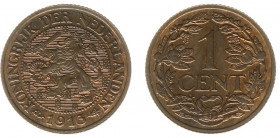Koninkrijk NL Wilhelmina (1890-1948) - 1 Cent 1913 (Sch. 976) - UNC