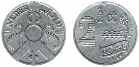 Koninkrijk NL Wilhelmina (1890-1948) - 2½ Cent 1941 (Sch. 1037) - UNC, 100% originele muntkleur