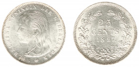 Koninkrijk NL Wilhelmina (1890-1948) - 25 Cent 1897 (Sch. 852) - UNC