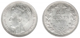 Koninkrijk NL Wilhelmina (1890-1948) - 25 Cent 1898 (Sch. 853) - PR/UNC