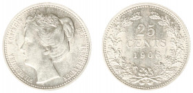 Koninkrijk NL Wilhelmina (1890-1948) - 25 Cent 1906 (Sch. 859) - UNC