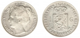 Koninkrijk NL Wilhelmina (1890-1948) - ½ Gulden 1904 (Sch. 831) - ZF+