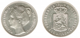 Koninkrijk NL Wilhelmina (1890-1948) - ½ Gulden 1909 (Sch. 836) - BU, zeer mooi exemplaar