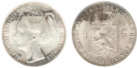 Koninkrijk NL Wilhelmina (1890-1948) - 1 Gulden 1898 (Sch. 802) - wat vlekkig, PR
