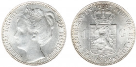 Koninkrijk NL Wilhelmina (1890-1948) - 1 Gulden 1901 (Sch. 803) - UNC / schitterend exemplaar met mooie muntkleur