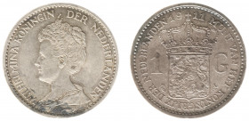 Koninkrijk NL Wilhelmina (1890-1948) - 1 Gulden 1911 (Sch. 813) - vz lichte krasjes, PR