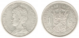 Koninkrijk NL Wilhelmina (1890-1948) - 1 Gulden 1911 (Sch. 813) - ZF/PR