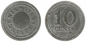Lokale betaalmiddelen - Huismunten - Strafgevangenis Woerden of oningevuld - 10 Cent uitgifte 1834 door 's Rijks Munt (Sch.482, KooijHG.003.4) - VZ Ve...
