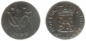 Verenigde Oost-Indische Compagnie (1602-1799) - Gelderland - ½ Duit 1789 (Scho. 382) - met patina - PR/UNC