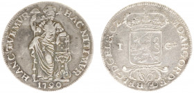Verenigde Oost-Indische Compagnie (1602-1799) - Gelderland - 1 Gulden 1790 (Scho. 68) zonder punt onder 'L' van GL - ZF+