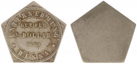Plantagegeld / Plantation tokens - Hessa - 1/2 Dollar 1890 (LaBe 97 / LaWe 110 / Scho. 1069) - Obv. Pentagonal , value, date. Legend: Unternehmung Hes...