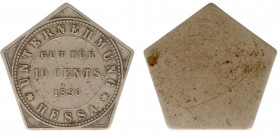 Plantagegeld / Plantation tokens - Hessa - 10 cents 1890 (LaBe 99 / LaWe 114 / Scho. 1071) - Obv. Pentagonal , value, date. Legend: Unternehmung Hessa...