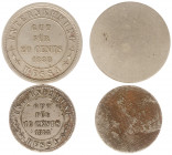 Plantagegeld / Plantation tokens - Hessa - 20 + 10 cents 1888 (LaBe 93+94 / LaWe 101+103 / Scho. 1065 + 1066) - Obv. Round, value, date. Legend : Unte...