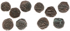 De VOC in Voor-Indië - Negapatnam - Duit z.j. (ca. 1695) (Scho. 1245 / KM. 26) - VZ Verbasterd menselijk figuur (Kali) met boven linkerschouder - KZ T...