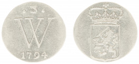 Overzeese Gebiedsdelen - Nederlands West-Indië - 2 Stuiver 1794 (Scho. 1356) - ZF / oplage: 30.018 ex / schaars