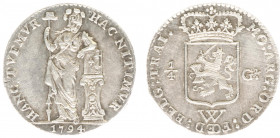 Overzeese Gebiedsdelen - Nederlands West-Indië - ¼ Gulden 1794 (Scho. 1355) - justeerspoortjes - ZF/PR