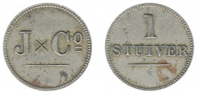 Overzeese Gebiedsdelen - Curaçao - Stuiver z.j. (ca. 1880) - 'J x Co' (Jesurun & Co) - (Scho. 1408) - Particuliere uitgifte - ZF