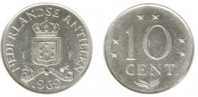Overzeese Gebiedsdelen - Nederlandse Antillen - 10 Cent 1969 - Begin 1969 werd door muntmeester v Hengel 210 ontwerpen geslagen van afwijkende tekenin...