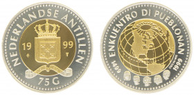 Overzeese Gebiedsdelen - Nederlandse Antillen - 75 Gulden 1999 "The Meeting of Civilizations" - oplage 750 stuks - kern goud en rand zilver - Proof