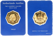 Overzeese Gebiedsdelen - Nederlandse Antillen - 200 Gulden 1976 'Andrew Doria' - Goud - Proof, in orig. blister