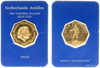 Overzeese Gebiedsdelen - Nederlandse Antillen - 200 Gulden 1977 'Peter Stuyvesant' - Goud - Proof, in orig. blister