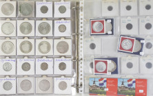 Album munten Koninkrijk, divers zilver wo. 10 en 50 guldenstukken, tevens iets buitenland