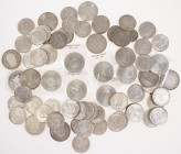 Doosje Juliana zilver met 21 zilveren tientjes, 48 rijksdaalders en 2 guldens