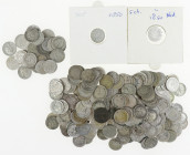 Doosje met ca. 235 zilveren stuivertjes 1850-1879