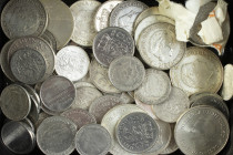 Doosje naorlogse munten met veel Juliana zilver