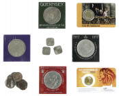Doos met 2 coincards: 2 euro 2013 dubbelportret en 10 cent 2012 Oranje Geluksdubbeltje, tevens wat munten Nederland en wereld divers
