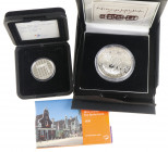 Lot (3) containing; Somalia 100 shillings 2017 special 1 oz. Silver MIF edition (nr 674/800) in original box, Mini-coinset The Netherlands 1999, Silve...