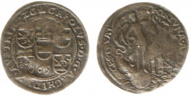 Rekenpenningen / Jetons - 1569 - Rekenpenning 'Karel van Oostenrijk' (Dugn.2497, vOrden740) - VZ Wapenschilden Holland, Zeeland, Friesland, Overijssel...