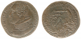 Rekenpenningen / Jetons - 1631 - Rekenpenning Antwerpen 'Dood van admiraal Pater te Brazilië tijdens zeeslag' (Dugn.3870, vLoonII.196.2, Tas489) - VZ ...