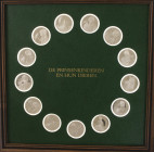 Netherlands - Collectie 'Prinsenkinderen en hun dieren' door Franklin Mint - Wandbord met ca. 12 sterling zilveren penningen