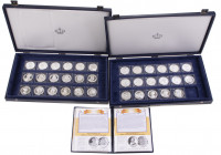 Netherlands - Collectie 'Leve Oranje - Ons Koningshuis van Willem van Oranje tot Willem Alexander, 35 sterling zilveren penningen in 2 cassettes, uitg...