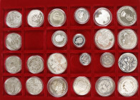 Netherlands - Collectie moderne penningen in Lindner cassette, veel zilver