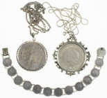 Varia - (Munt)sieraden - Doosje muntsieraden wb. armbandje van zilveren stuivertjes
