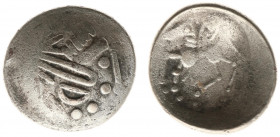 Celts - Eastern - Danube Region - AR Tetradrachm, Oltenia type (c 2nd century BC, 6.28 g) - Imitating Philip II of Macedon - Crude head right/ Crude h...