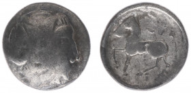 Celts - Eastern - Danube Region - AR Tetradrachm, Muntenia type 'Sattelkopfpferd' (c. 3rd-2nd century BC, 6.94 g) - imitating Philip II of Macedon - C...
