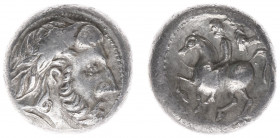 Celts - Eastern - Middle Danube - AR Tetradrachm, Dachreiter type (2nd century BC, 12.38 g) - Imitating Philip II of Macedon - Celticized laureate hea...