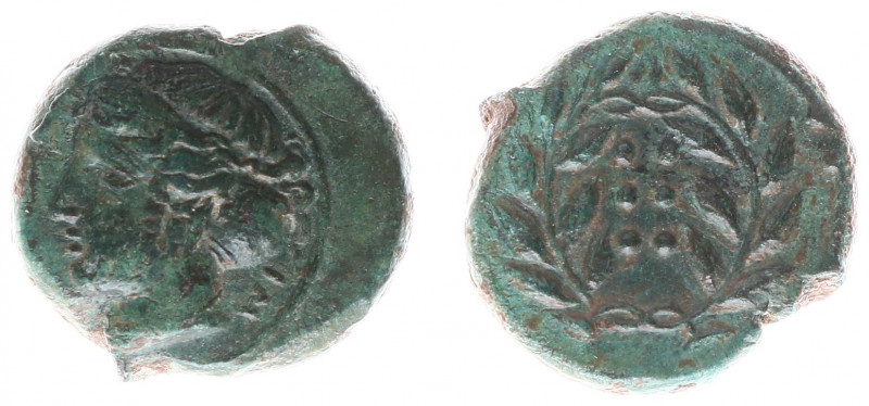 Italy - Sicily - Himera - AE Hemilitron (c 415-409 BC, 5.16 g) - Head of nymph l...