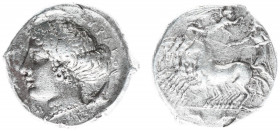 Italy - Sicily - Syracuse / Second Democracy (466-406 BC) - AR Tetradrachm (c 415-405 BC, 17.32 g) - Unsigned issue - Fast quadriga driven left by cha...
