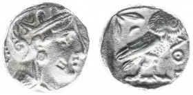 Illyria and Central Greece - Attica - Athens - AR Tetradrachm (ca. 454-404 BC, 16.52 g) - Helmeted head of Athena right with frontal eye / Owl standin...