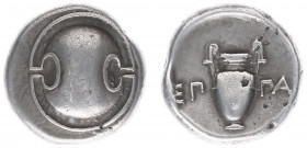 Illyria and Central Greece - Boeotia - Thebes - AR Stater (ca. 364-362 BC, 12,05 g) - Boeotian shield / Amphora, magistrate's name, EΠ-ΠA, at either s...
