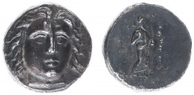 Greece - Caria - Satraps of Caria / Idrieus - AR Tetradrachm (c 351-344 BC, 14.72 g), Halikarnassos - Laureate head of Apollo facing three-quarters ri...