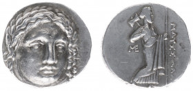 Greece - Caria - Satraps of Caria / Maussolos - AR Tetradrachm (c 377-352 BC, 15.12 g), Halikarnassos - Laureate head of Apollo facing slightly to rig...