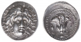 Greece - Islands off Caria - Rhodos / Rhodes - AR Didrachm (c 250-200 BC, 6.61 g) - Timotheus, magistrate - Three-quarter facing radiate head of Helio...
