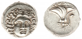 Greece - Islands off Caria - Pseudo-Rhodian AR Drachm (Thessalia, c 175-170 BC, 2.62 g) - Magistrate Ermias - Head of Helios three-quarter facing righ...